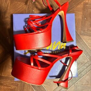 Red Platform Heels